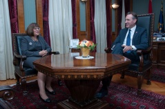 20 October 2014 National Assembly Speaker Maja Gojkovic and Montenegrin Parliament Speaker Ranko Krivokapic